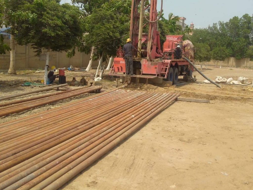 Drilling Rig has been deployed for tubewell water boring in karachi