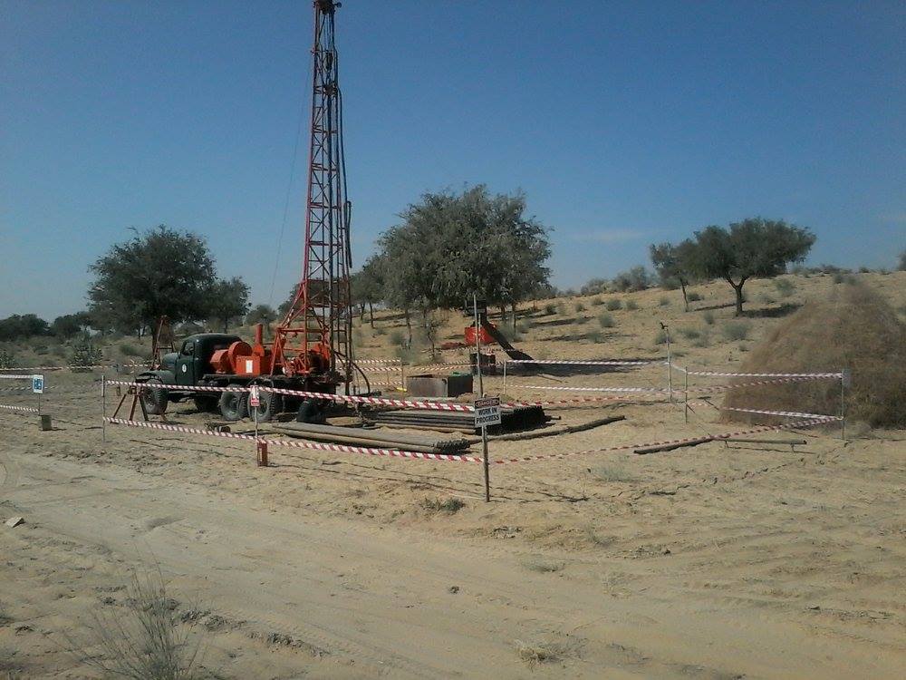 Drilling Rig aligned for mineral expolartion for coring in paksitan