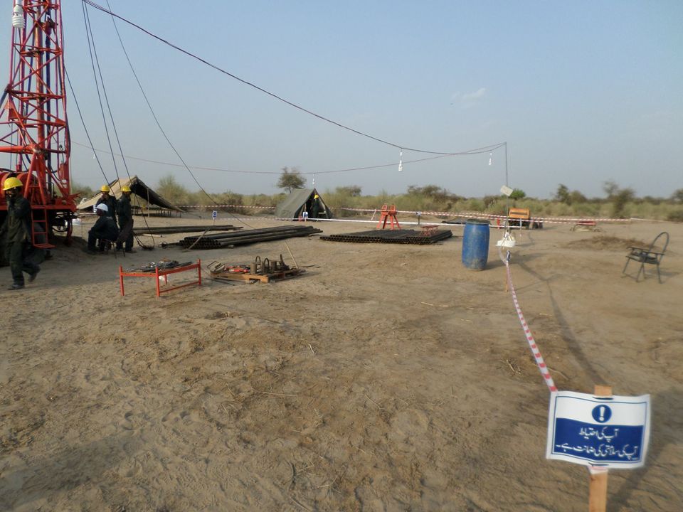 Site preparation for core drilling at Thar